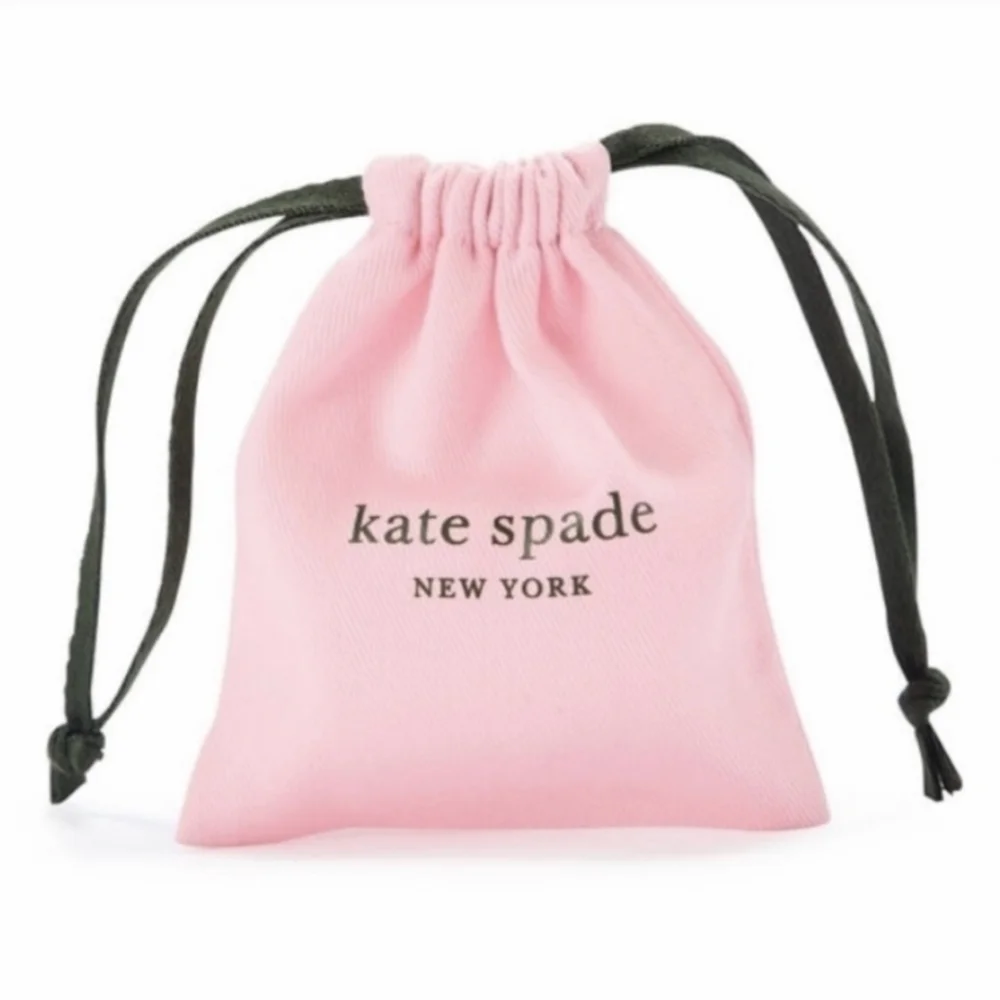 Kate Spade True Love “mon amour” Script Gold Stud Earrings with Dust Bag, NWT